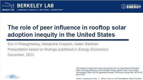 The role of peer influence in rooftop solar adoption inequity in the United States