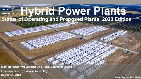 Hybrid Power Plants: Status of Operating and Proposed Plants, 2023 Edition