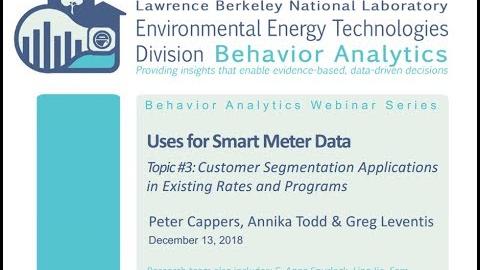 Uses for Smart Meter Data: Customer Segmentation Applications to Existing Rates and Programs