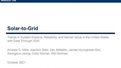 Solar-to-Grid: Trends in Systems Impacts, Reliability, and Market Value in the U.S. with Data Through 2020