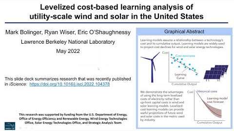 Levelized cost-based learning analysis of utility-scale wind and solar in the United States