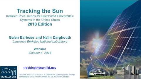 Tracking the Sun, 2018 Edition Webinar