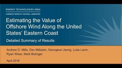 Estimating the Value of Offshore Wind Along the United States' Eastern Coast