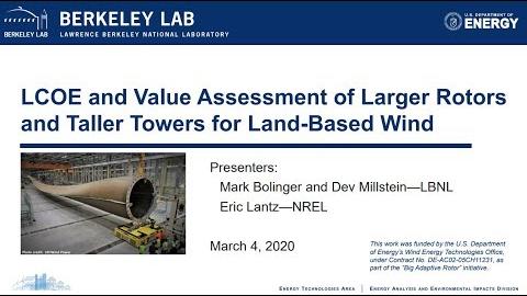 LCOE and Value Assessment of Larger Rotors and Taller Towers for Land-Based Wind