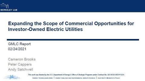  Expanding the Scope of Commercial Opportunities for Investor-Owned Electric Utilities