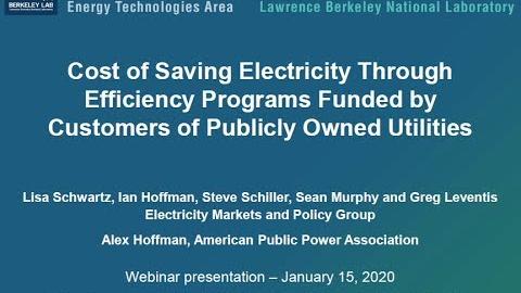 Cost of Saving Electricity Through Efficiency Programs Funded by Customers of Publicly Owned Utilities: 2012–2017