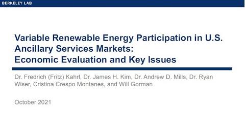 Variable Renewable Energy Participation in U.S. Ancillary Services Markets: Economic Evaluation and Key Issues