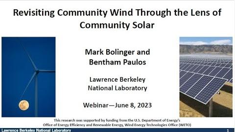Revisiting community wind through the lens of community solar