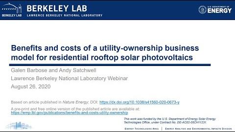 Benefits and costs of a utility-ownership business model for residential rooftop solar PV systems