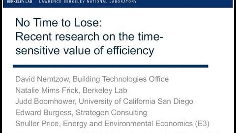 No time to lose: Recent research on the time-sensitive value of electric energy efficiency 