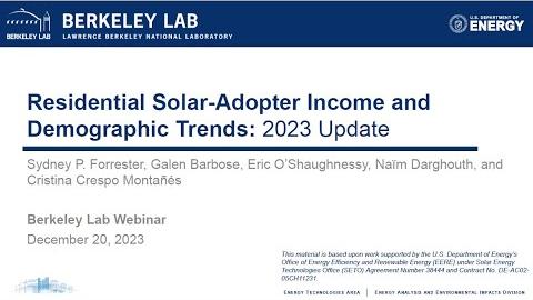 Residential Solar-Adopter Income and Demographic Trends: 2023 Update